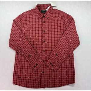 Orvis Active Fit Men's‎ Red Plaid Button Down Shirt L 100% Cotton Mauritius
